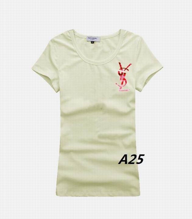 YSL short round collar T woman S-XL-018